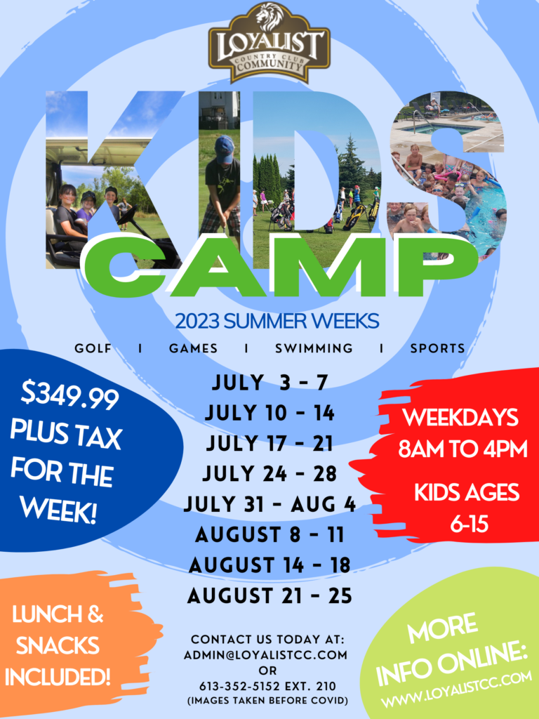 Kids Sports Camp Poster for Loyalist Country Club Golf and Day Camp in Ontario