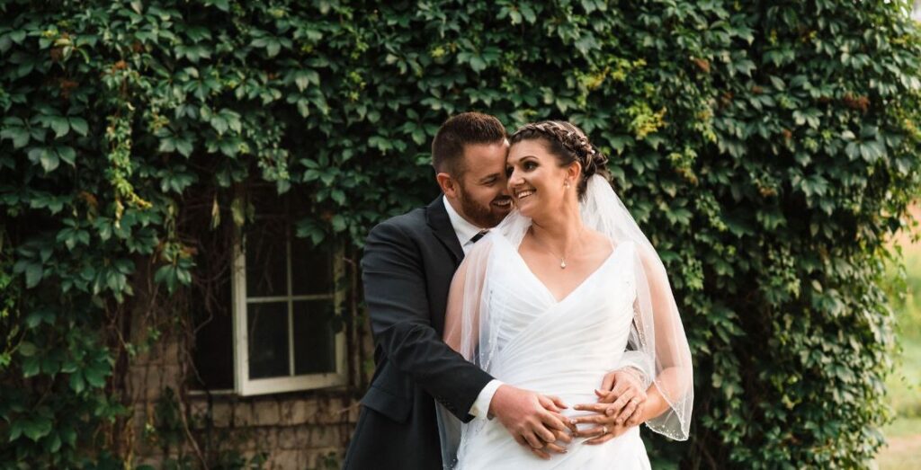 Couple photo of wedding hosted by the venue 