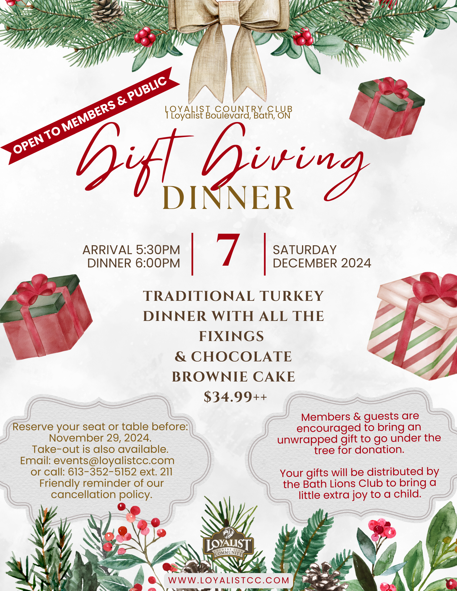 Loyalist is hosting a Gift Giving Dinner on December 7th, 2024