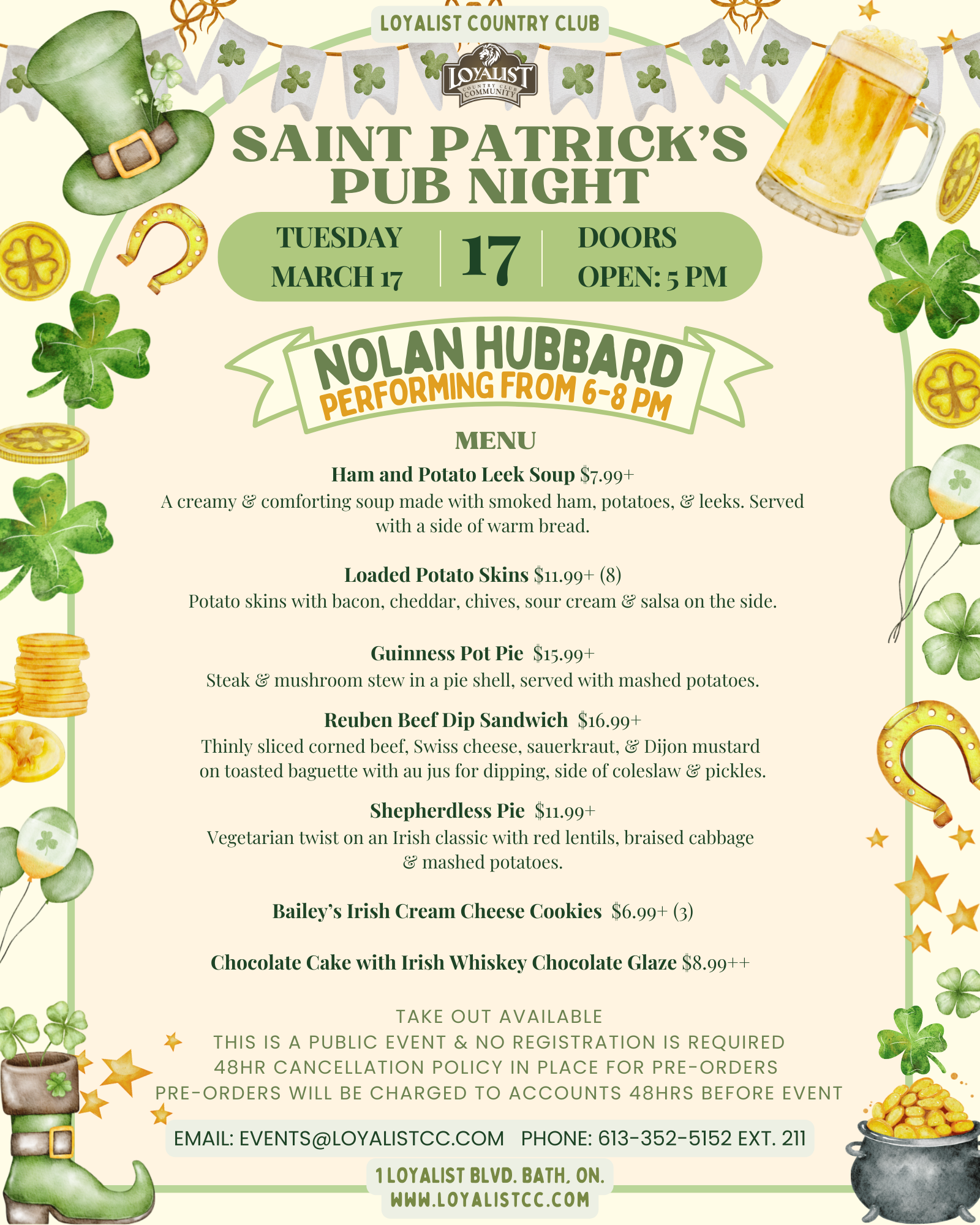 March 17, 2026 St. Patricks Pub Night